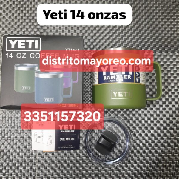 Taza yeti termo de 14 onzas color verde